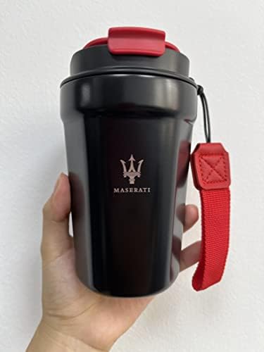 Пътна чаша с логото на автомобила tryztupo Черен цвят за горещи или студени напитки, кафе или чай (fit Maserati)