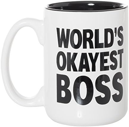 Най-добрият в света на шеф-служител - 15 грама, двустранен кофейно-чаена бяла чаша с черна инкрустация