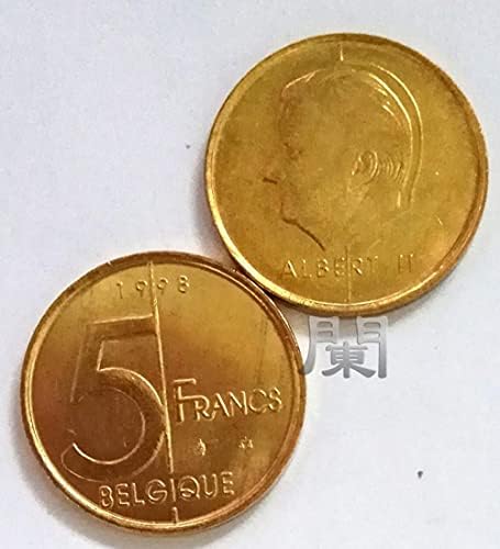 Европейската монета Белгия До 20 франка евро Версия на нидерландски Монета Белгия До 5 франка евро Монета на френски