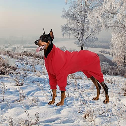 Удобно яке за кучета Geyecete Dog джоб с лапи -Зимни Махровая Непромокаемая яке за домашни любимци за големи, Средни
