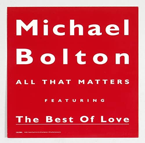 Плосък плакат на Майкъл Болтън 1992 All That Matters За насърчаване на албума 12 x 12