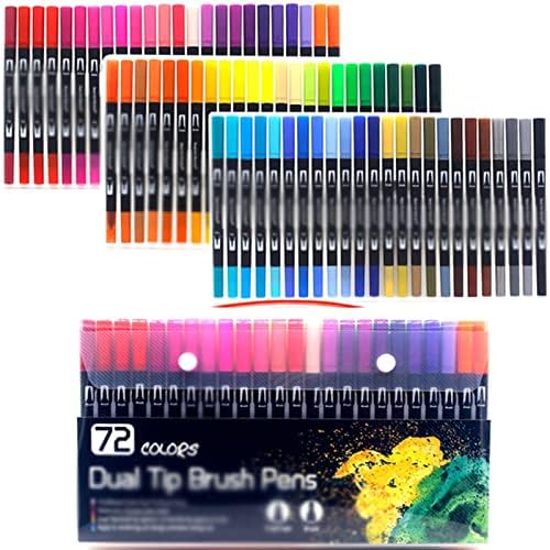 Набор от Маркери LXXSH Цветове, Четката с Двоен Фитил, Писалка За Рисуване, Акварелни Връхчета за Манга, Стоки за Бродерия