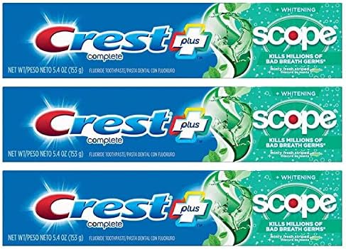 Паста за зъби Crest Plus Scope Избелваща Мятная свежест (опаковка от 3 броя)