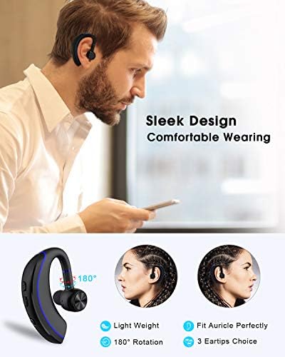 Слушалки NANAMI Bluetooth, Bluetooth-Слушалка V5.0, 320Hrs, ултра леки Слушалки с Превръщането микрофон, говорител, Шумопотискане,