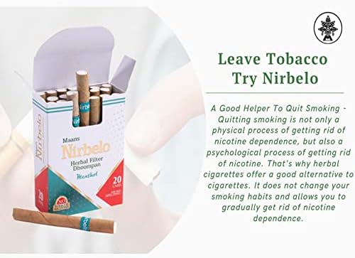 Билкова цигара Nirbelo без тютюн и никотин за отказване от тютюнопушенето и Естествена алтернатива на 60 цигари