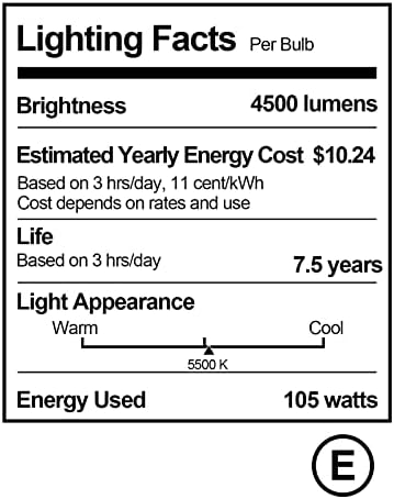 Луминесцентна лампа EMART Photography, 105 W 5500 К, Балансирана и Бяло Дневна Светлина, CFL Лампа за отглеждане на растения