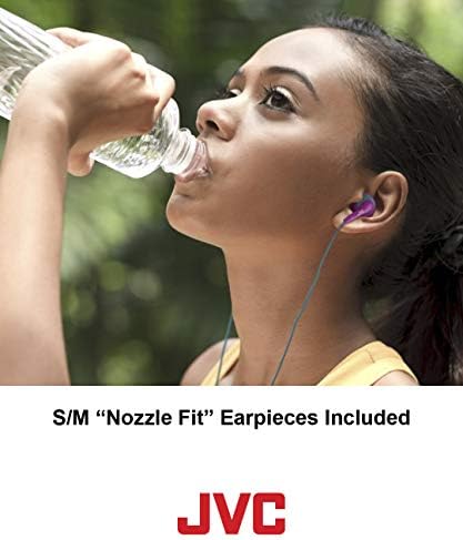 Спортни слушалки в ушите от дъвченето на дъвка със защита от изпотяване розово-зелена дюза JVC с дълъг цветен кабел HA-EN1R15P