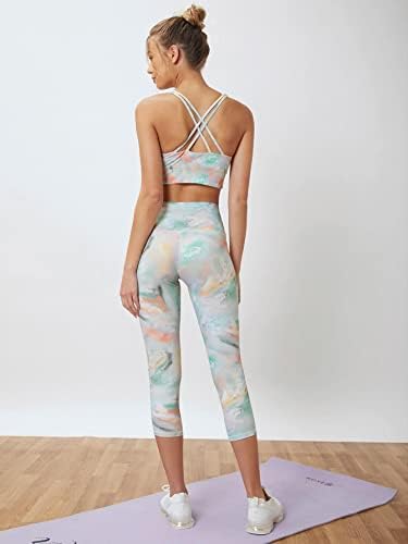 Спортни комплекти за жени Tie Боядисват Yoga Sports Set (Цвят: многоцветен, Размер: Малък)