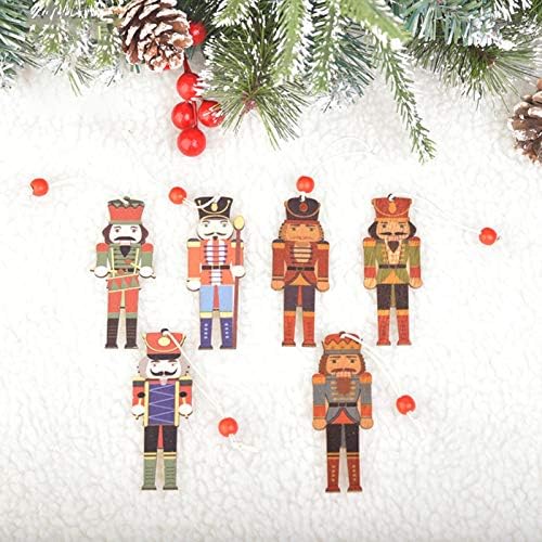 Коледна Украса LAPUTA, 3 бр. Коледен Декор, Творчески Дървени Висулки във формата На Войници от Орехово дърво - B