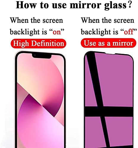 Umhlaba е Съвместим с iPhone 14 и е съвместим с iPhone 13/13 Pro Защитно фолио за екрана с огледален колоритен ефект
