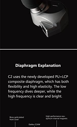 Жични Слушалки EZ EAR TINHIFI C2 in Ear Monitor с 10 мм Композитным Диафрагменным динамичен двигател IEM от полиуретан + LCP, с алуминиева Устната с ЦПУ, Професионални Слушалки за Пев