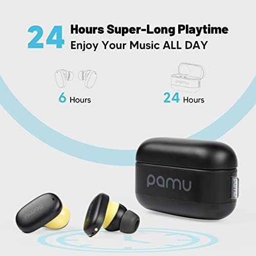 Безжични слушалки pamu Z1 е с активно шумопотискане Bluetooth 5.2 с две ANC 4 микрофони ENC, ушите с зарядно калъф Hi-Fi