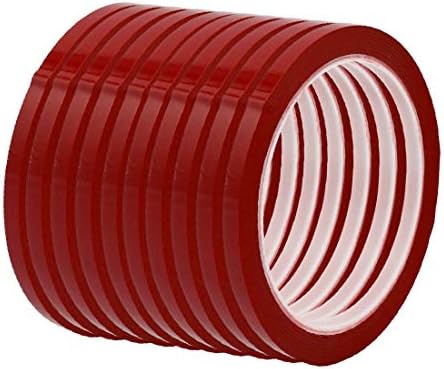 X-DREE 10шт Ширина 3 mm, Дължина 164 фута Едностранно залепваща лента с електрическа изолация Червено (10шт Cinta Adhesiva