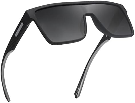 Слънчеви очила GLINDAR Polarized Shield за мъже, Големи Квадратни Спортни Очила с Плосък Покрив