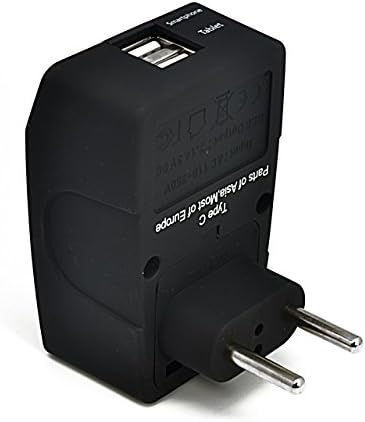 Захранващ Адаптер Ceptics 2 USB Europe Travel Adapter 4 в 1 (тип C) - Универсален изход - GP4-9C - (Не преобразува напрежението)