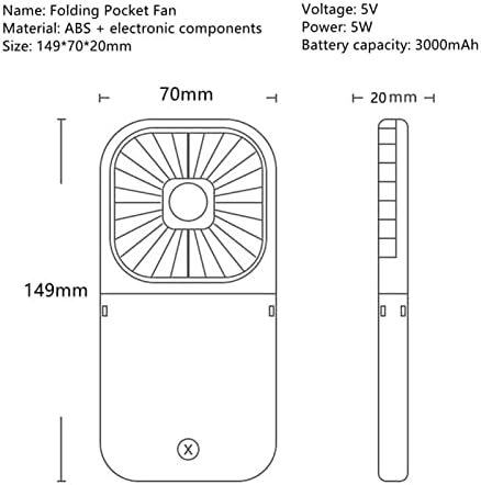 DFSYDS Fan - Fan Мини Лаптоп-Сгъваем USB Малък Безшумен Вентилатор Захранване Многофункционален Портативен Вентилатор за зареждане (Цвят: черен)