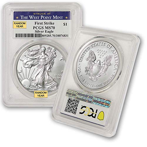 2006 - до Момента (Случаен година) 1 унция сребро American Eagle MS-70 (Първият удар - отчеканен на монетния двор на