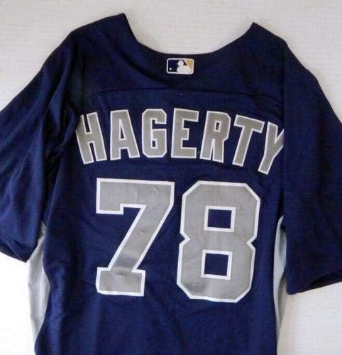2012-13 Сан Диего Падрес Джейсън Хагерти #78 Използвана В играта тъмно синя риза BP SDP1184 - Използваните в играта тениски MLB