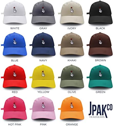 Бейзболна шапка JPAK Korean Сърце Finger С Бродерия под Формата на Пръста Памучен Папина Шапка - Знак Корея