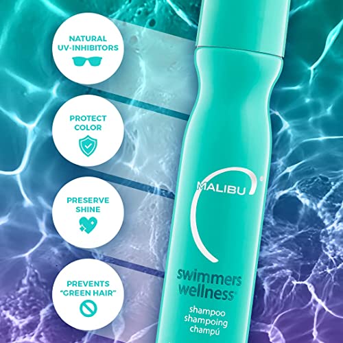 Шампоан Malibu C Swimmers Wellness Shampoo (9 грама) - Формула без парабени и сулфати за овлажняване на суха, чуплива
