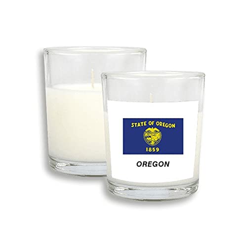 Контур на Хартата на Американския щат Орегон Бели Стъклени Свещи Ароматизирани Восъчни Тамян