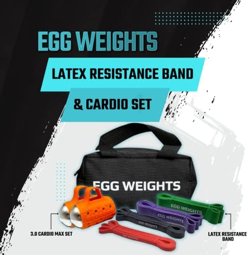 Комплект от 2 гири за ръцете Egg Weights Cardio Max 3,0 килограма (тегло на всеки яйца 1,5 кг) + Комплект латекс Эспандеров