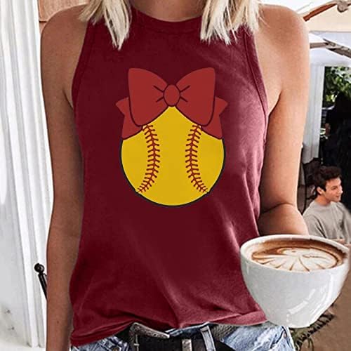 Жена Жилетка Без ръкави с бейсбольным принтом, Лятна трикольор Тениска и риза За Жени