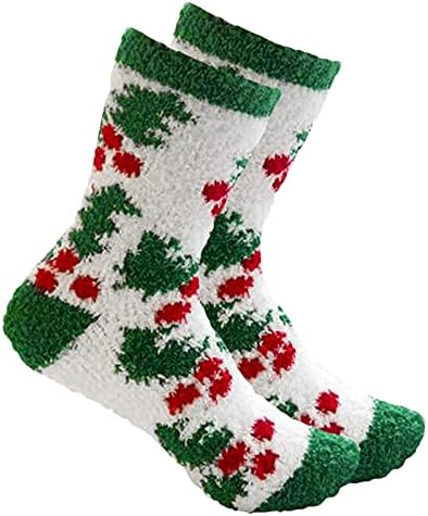 Коледни Чорапи Пухкави Домашни Спални с Удобни Меки и Еластични Комфортни Чорапи С Коледните принтом Зимни Чорапи в Навечерието