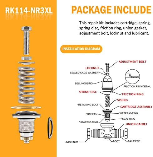 Комплект за ремонт Редукционного клапан RK114-NR3XL за Клапани-регулатори на налягане модели NR3 и NR3XL 1-1/4