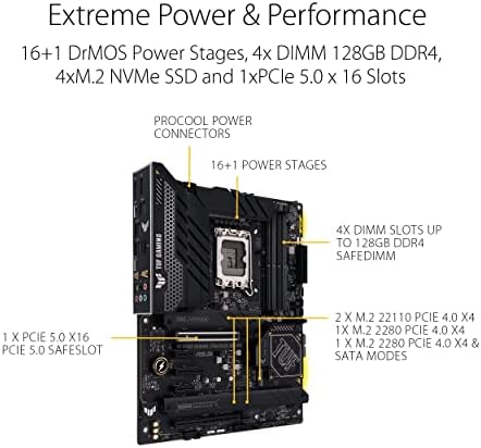 Дънна платка ASUS TUF Gaming Z790-Plus WiFi D4 LGA 1700 (Intel® на 12-ти и 13-ти поколения) ATX Gaming (PCIe 5.0, DDR4,