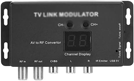 HYXEB UHF TV Link Модулатор на AV-Радиочестотни Конвертор IR удължител с 21-канальным дисплей PAL/NTSC Допълнително Пластмаса