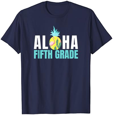 Забавна Тениска За учители Пети клас Aloha Back To School За Деца