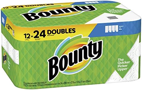 Хартиени кърпи Bounty Select-A-Size, Двоен ролки, Бели, 90 Листа в ролка, 12 броя (06130)