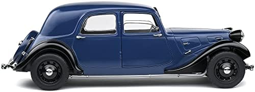 1937 Citroen Traction Тъмно синьо и черно 1/18 Монолитен под натиска на модел на превозното средство от Solido S1800906