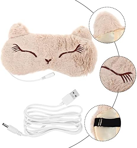 Healifty 1 Спален Комплект Patch USB Люти на Очите Pad Сладък Котка Преносими Електрически Отопляем Очна Помощ Топло