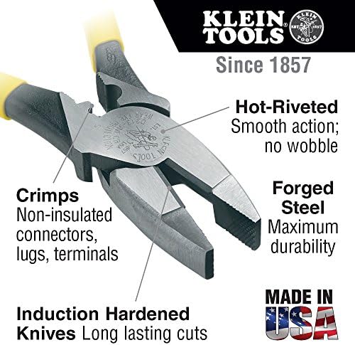 Обжимные Клещи Klein Tools D213-9NE-CR Линейщика и Торпедообразный Ниво 935RB, Магнитен Ниво за заготовки, Флакони с