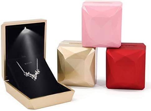 discountstore145 Идеалната кутия за пръстени, лесно се побира в джоба или чантата си Подарък Кутия за бижута с Диамант