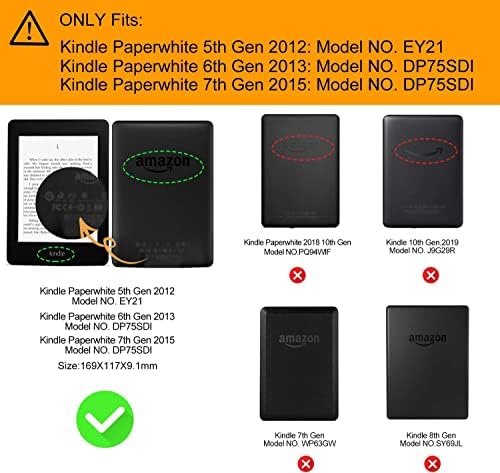 Калъф за Kindle Paperwhite 2012-2015 (образец № EY21 и DP75SDI) с каишка на китката и стилуса - Ултра-здрав калъф - с