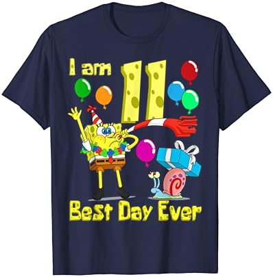 Mademark x Спондж Боб Квадратни Гащи - Тениска за парти в чест на рождения Ден на Гъба Боб съм на 11 години