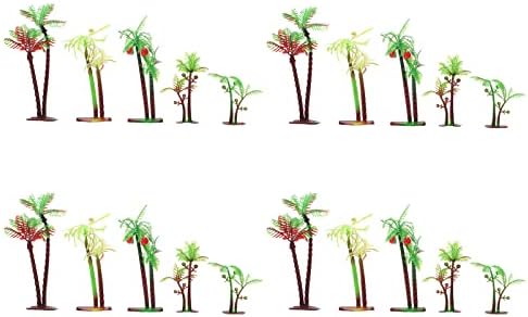 Cabilock Аквариум Аксесоари 100шт Пластмасова Палма Аквариум Миниатюрни Модели на Пейзажных Природа Зелени Дървета за