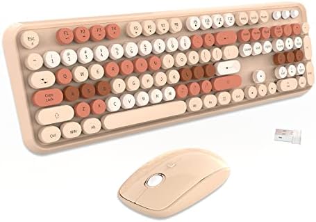 Комбинирана безжична клавиатура и мишка SADES V2020, Цветна безжична клавиатура с кръгли капачки за ключове, свързване