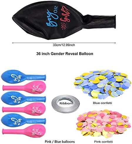 Балон, Разкрива пола на бебето, балони, за момчета или Момичета със сини и Розови Конфети, Розови и Сини балони, Разкриващ