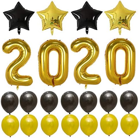 Нова година на бала на балони Worldoor 2020 - Злато, Майларовый номер от фолио 2020 - Аксесоари за абитуриентски партита