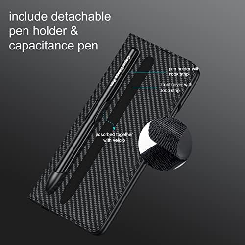 Libeagle е Съвместим с Samsung Galaxy Z Fold 2 Калъф с чантата [2 на притежателя за карти] [Свалящ се емкостная дръжка