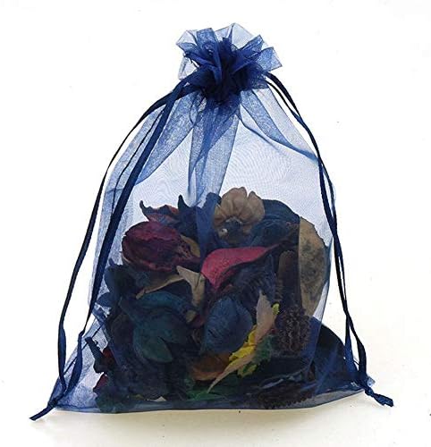 HongYunLA 100шт Торбички от органза 5X7 инча Тъмно синьо с Завязками за Сватбени партита, Торбички за Подаръци, Чанти