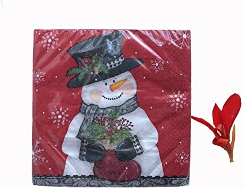 Кърпички за празнична Снежен CTS 36-ct 13x13 | Зимни Хартиени Салфетки | Хартиени Салфетки за Декупажа | Декоративни