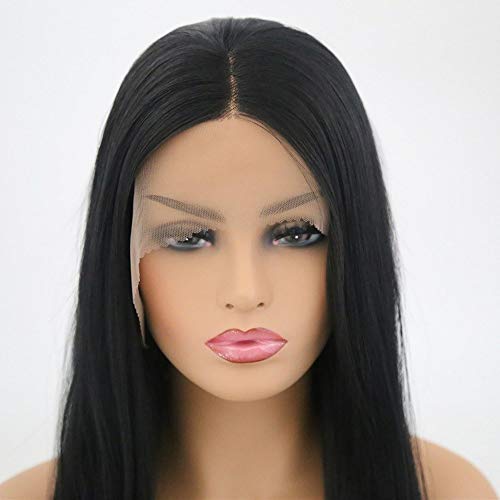 YANG1MN Перуки европейски и модерен перуки женски предната дантелени дълга права коса химически влакна висока коприна