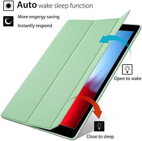 ROARTZ Matcha Green Smart-калъф за автоматично събуждане/сън Вграден Държач за моливи, калъф с три гънки, Поддръжка на