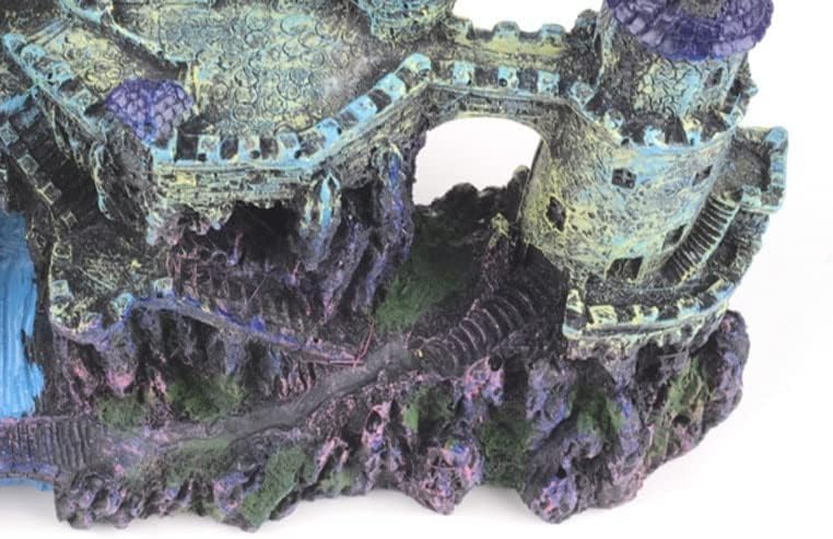 BATRC LYNLYN 25 см Средновековна Кула на Замъка Аквариум, Декоративен Аквариум За Риби Пещерен Пейзаж - Декоративна Пещера