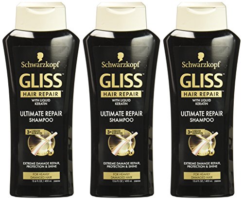Шампоан GLISS за възстановяване на косата, е подходящ за силно изтощена коса, 13,6 грама (опаковка от 3 броя)